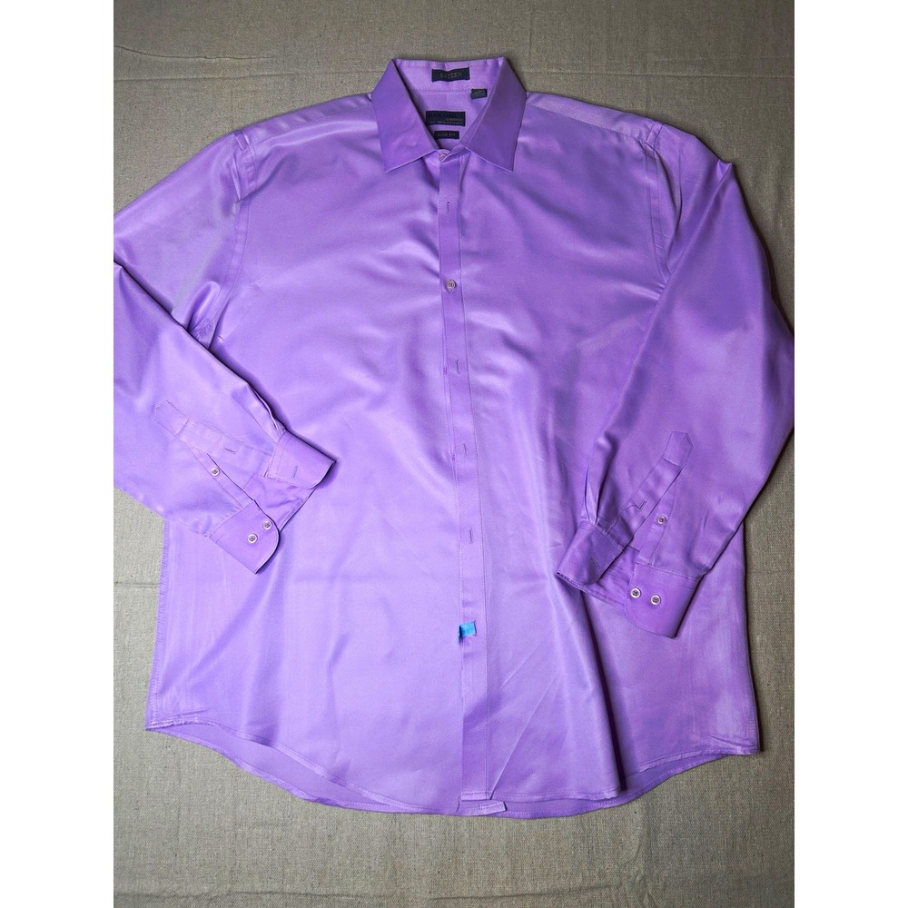 Black Label by Ruffini Slim Fit Purple Dress Shirt XL 17-17.5 34/35